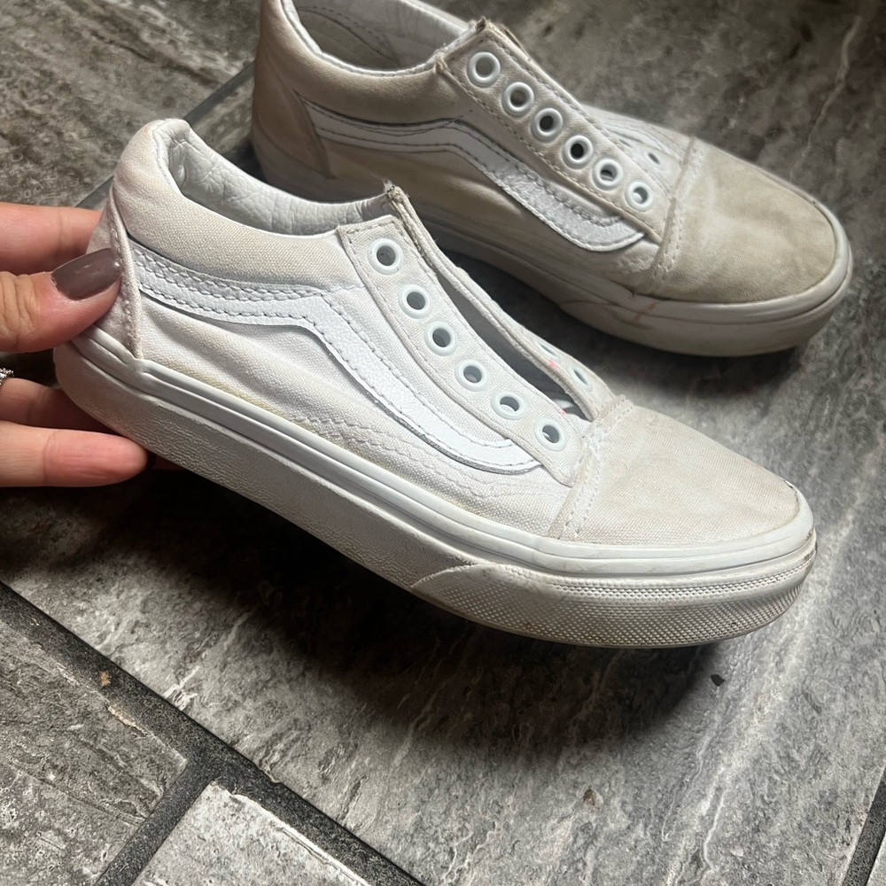 White Slip-On Sneakers